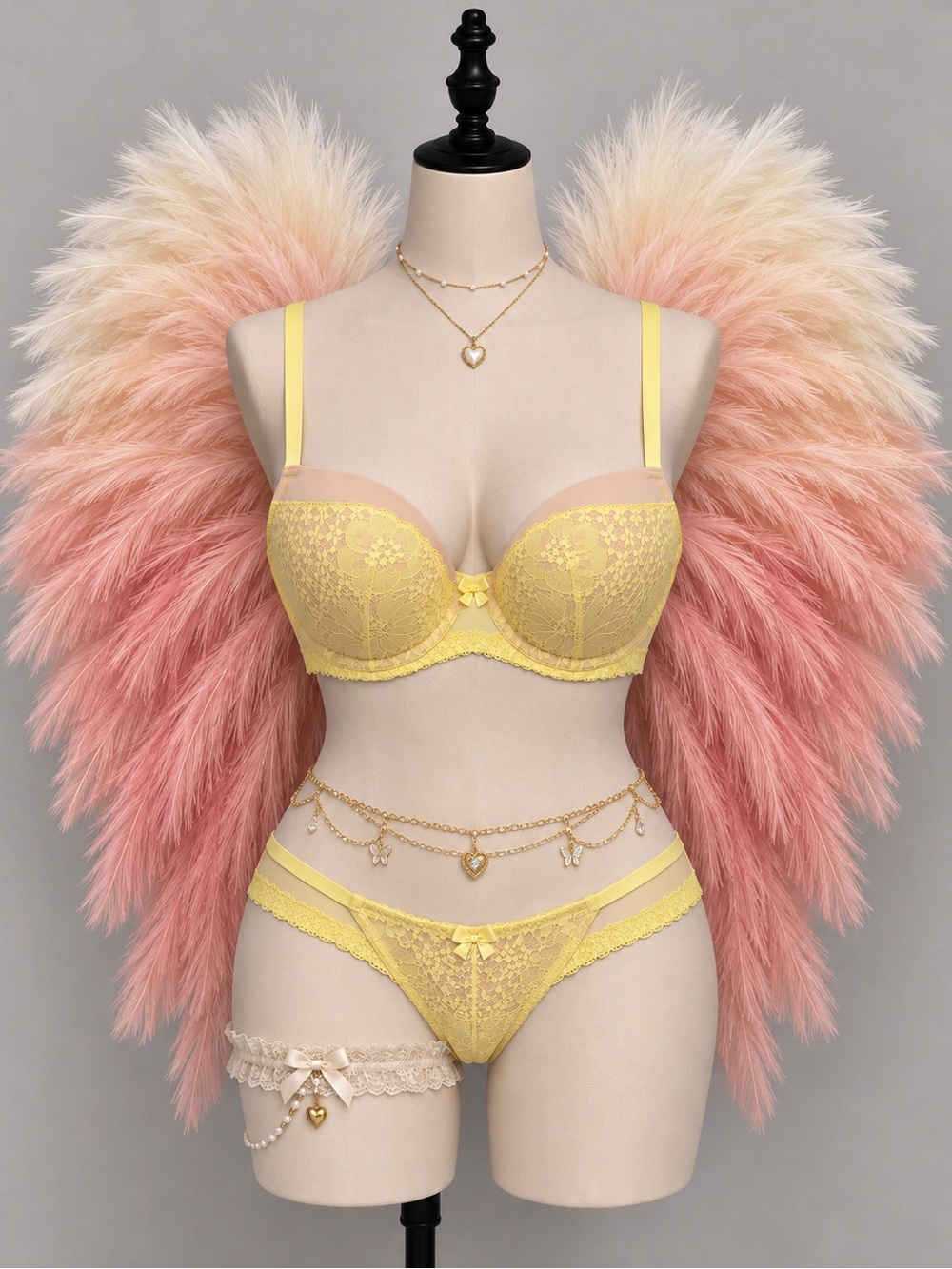 🍒3/33$ Victoria's Secret Lemon Yellow Lace Push-Up Bra